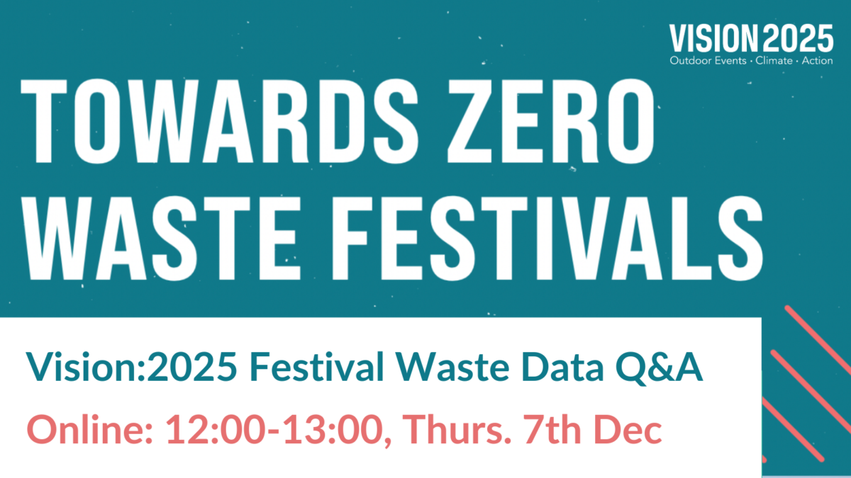 Festival Waste Data Q&A Free Session 12001300, Thursday 7th